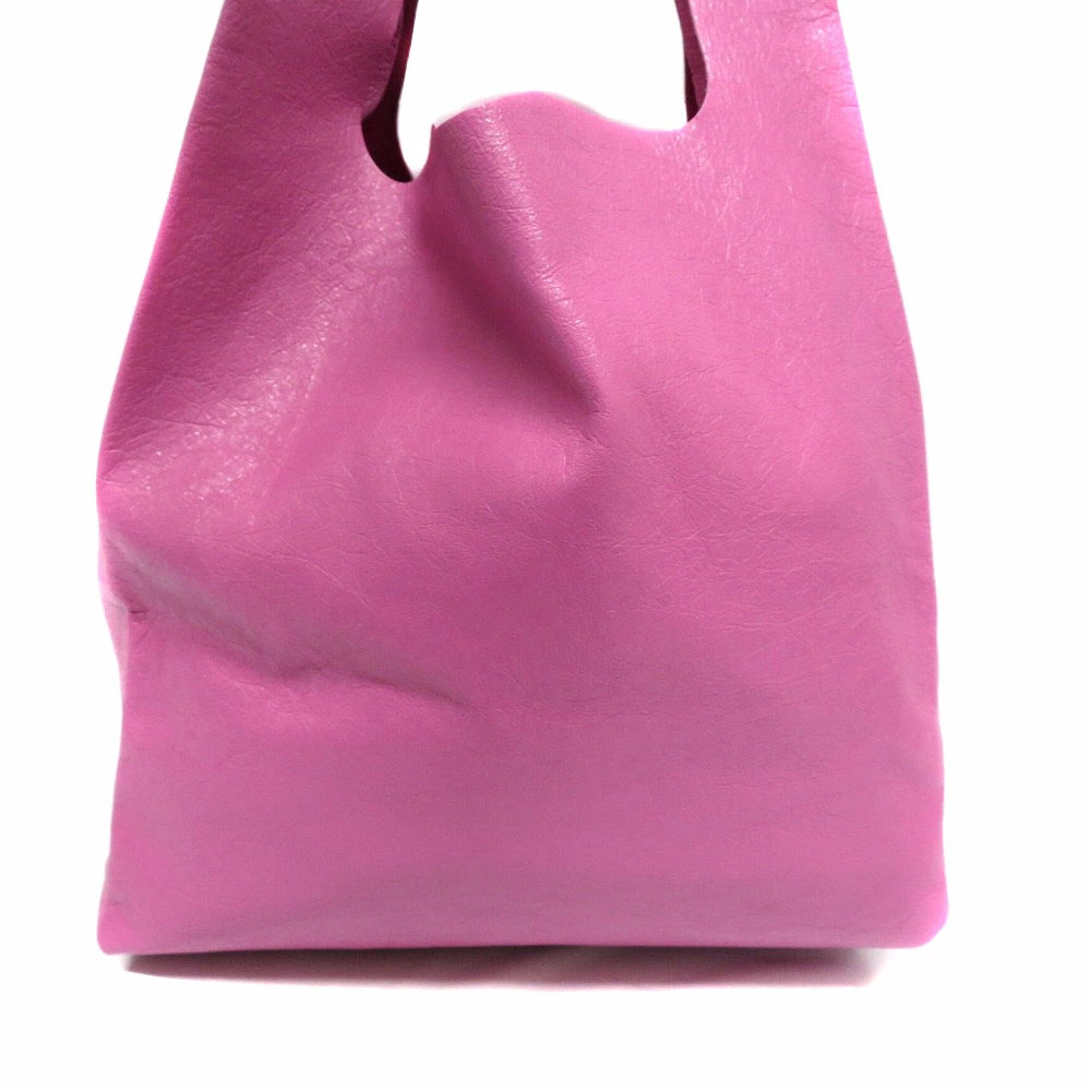 BALENCIAGA Supermarket Shopper Tote Bag Pink Leather - Picture 2 of 6